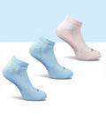 Pack of 3 Unisex Bamboo Blend Solid Low Cut Socks (Sky Blue, Light Peach)