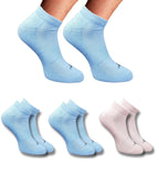 Pack of 3 Unisex Bamboo Blend Solid Low Cut Socks (Sky Blue, Light Peach)