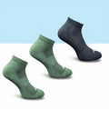Pack of 3 Unisex Bamboo Blend Solid Low Cut Socks (Olive, Black)