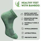Pack of 3 Unisex Bamboo Blend Solid Low Cut Socks (Olive, Black)