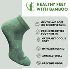 Pack of 3 Unisex Bamboo Blend Solid Low Cut Socks (Olive, Light Peach)