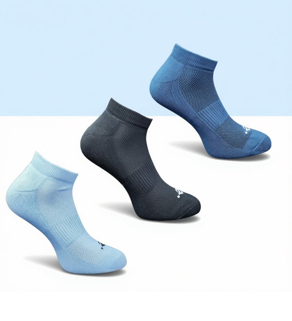 Pack of 3 Unisex Bamboo Blend Solid Low Cut Socks (Multicolor)