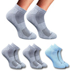 Pack of 3 Unisex Bamboo Blend Solid Low Cut Socks (Dark Grey, Sky Blue)