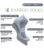 Pack of 3 Unisex Bamboo Blend Solid Low Cut Socks (Dark Grey, Sky Blue)