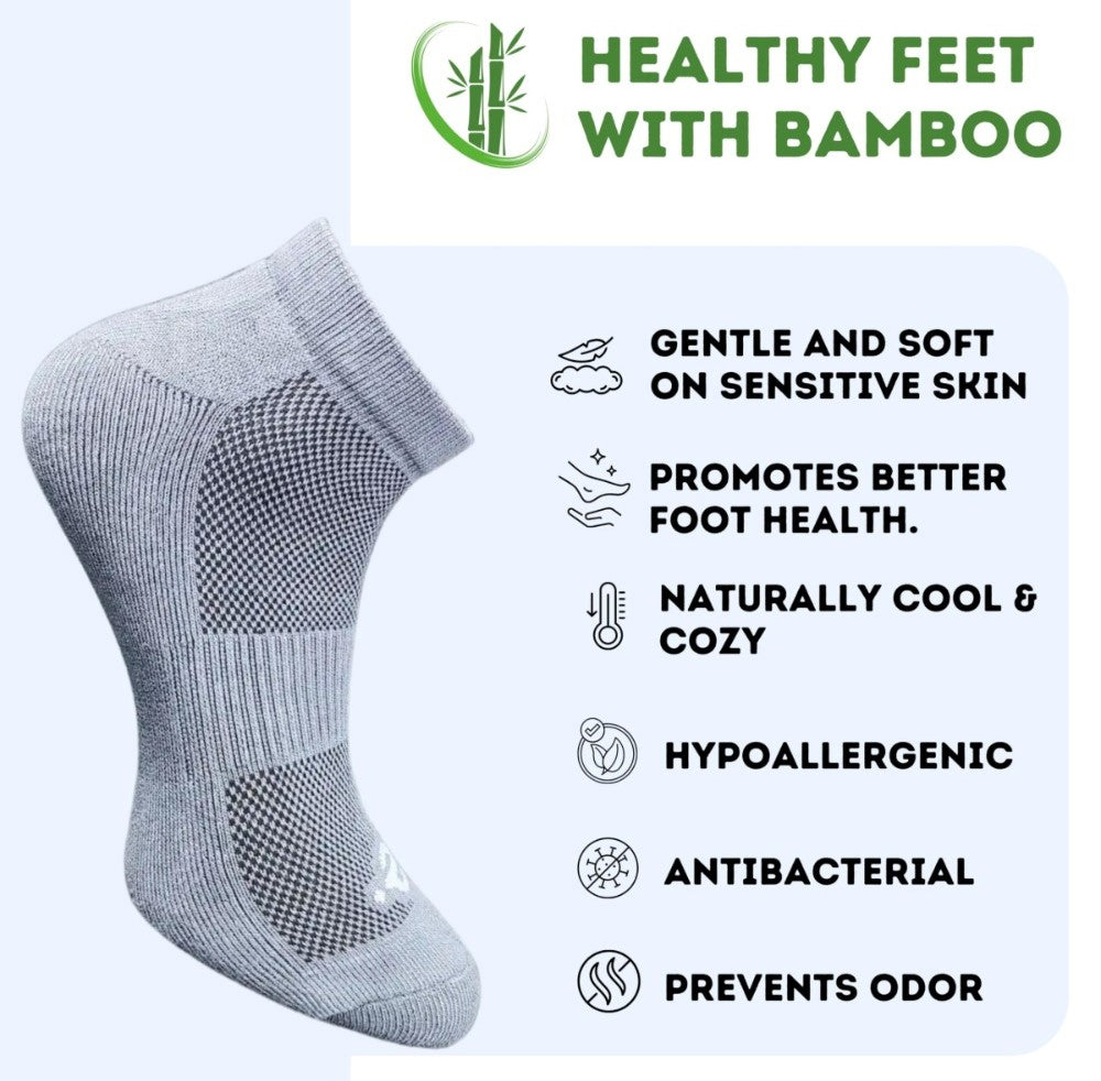 Pack of 3 Unisex Bamboo Blend Solid Low Cut Socks (Dark Grey, Sky Blue)