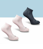 Pack of 3 Unisex Bamboo Blend Solid Low Cut Socks ( Light Peach, Black)