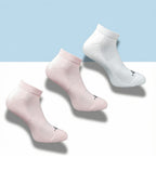 Pack of 3 Unisex Bamboo Blend Solid Low Cut Socks (Light Peach, Off White)