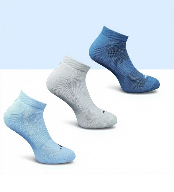 Pack of 3 Unisex Bamboo Blend Solid Low Cut Socks (Multicolor)