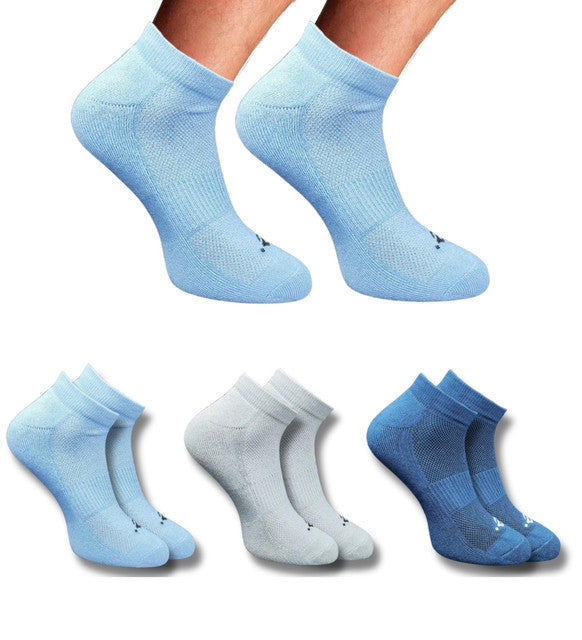 Pack of 3 Unisex Bamboo Blend Solid Low Cut Socks (Multicolor)