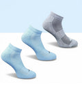 Pack of 3 Unisex Bamboo Blend Solid Low Cut Socks (Sky Blue, Dark Grey)