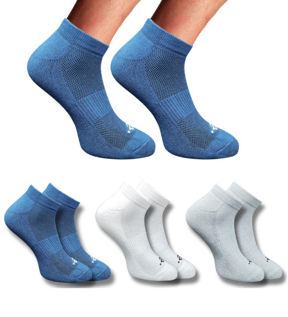 Pack of 3 Unisex Bamboo Blend Solid Low Cut Socks (Multicolor)