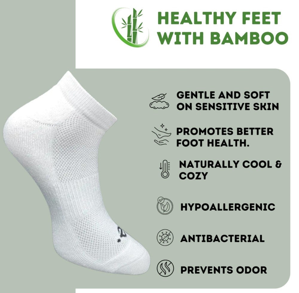 Pack of 3 Unisex Bamboo Blend Solid Low Cut Socks (Multicolor)