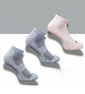 Pack of 3 Unisex Bamboo Blend Solid Low Cut Socks (Dark Grey, Light Peach)