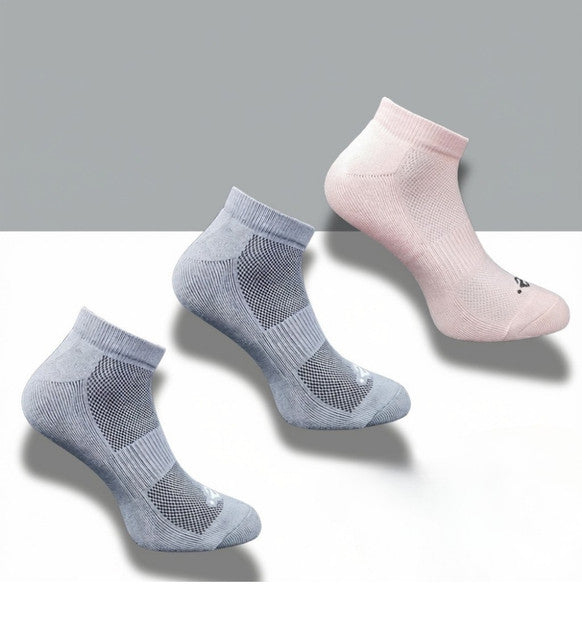 Pack of 3 Unisex Bamboo Blend Solid Low Cut Socks (Dark Grey, Light Peach)
