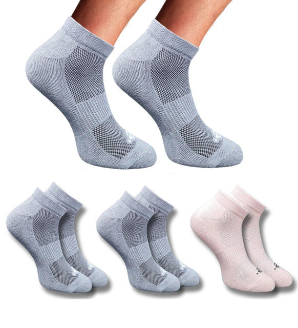 Pack of 3 Unisex Bamboo Blend Solid Low Cut Socks (Dark Grey, Light Peach)