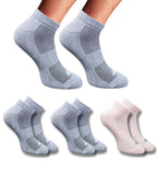 Pack of 3 Unisex Bamboo Blend Solid Low Cut Socks (Dark Grey, Light Peach)