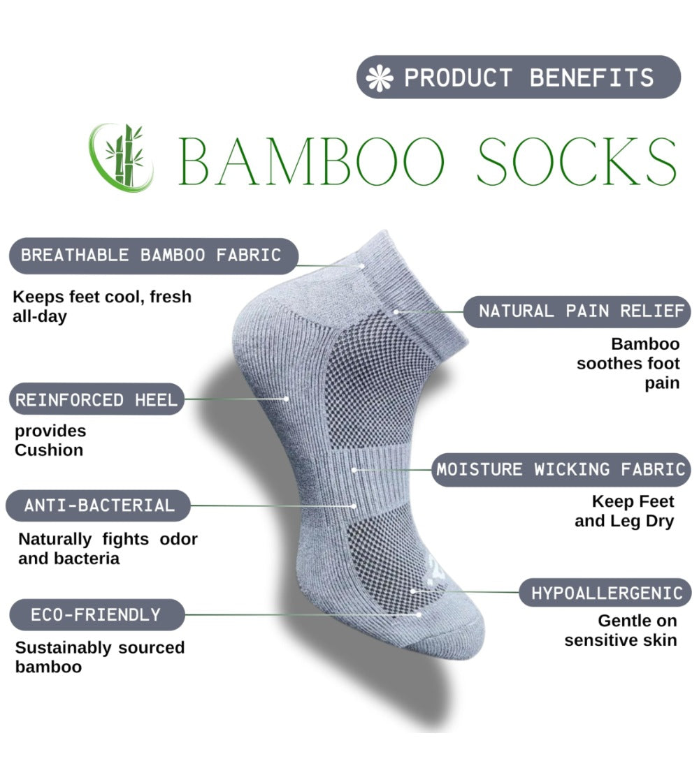 Pack of 3 Unisex Bamboo Blend Solid Low Cut Socks (Multicolor)